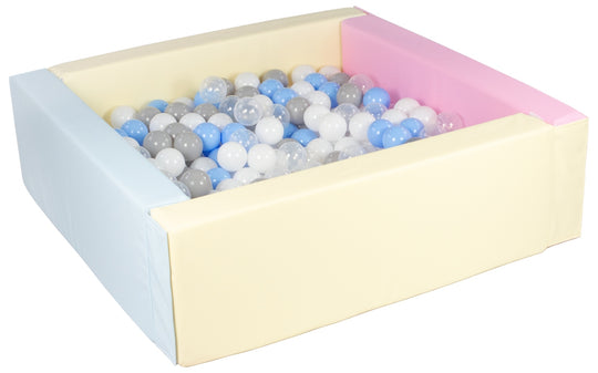 Square eco-leather ball pit with 300 balls, 5 elements