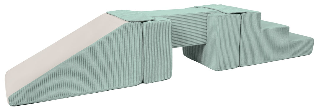 Footbridge + slide set of 5 large foam blocks