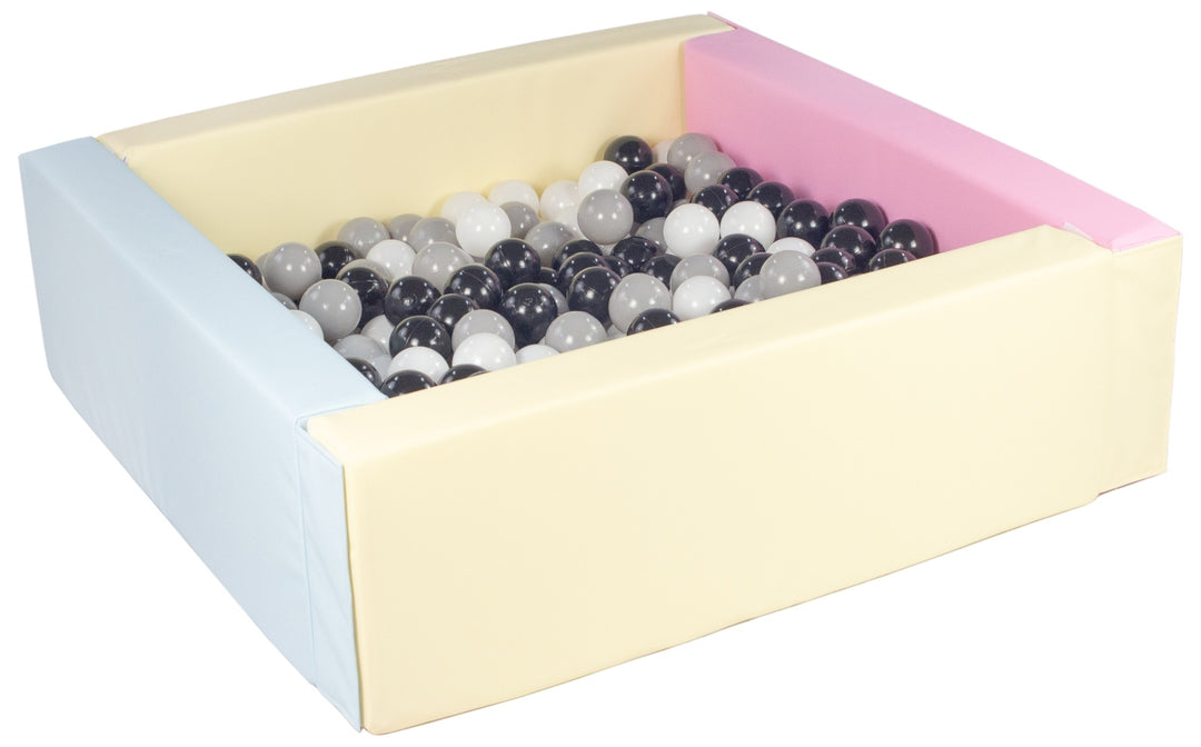 Square eco-leather ball pit with 200 balls, 5 elements
