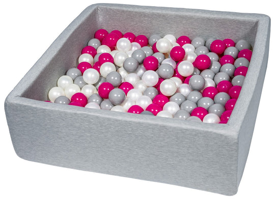 Soft Jersey ball pit with 200 balls, 90x90 cm