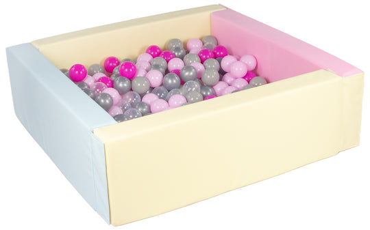 Square eco-leather ball pit with 300 balls, 5 elements