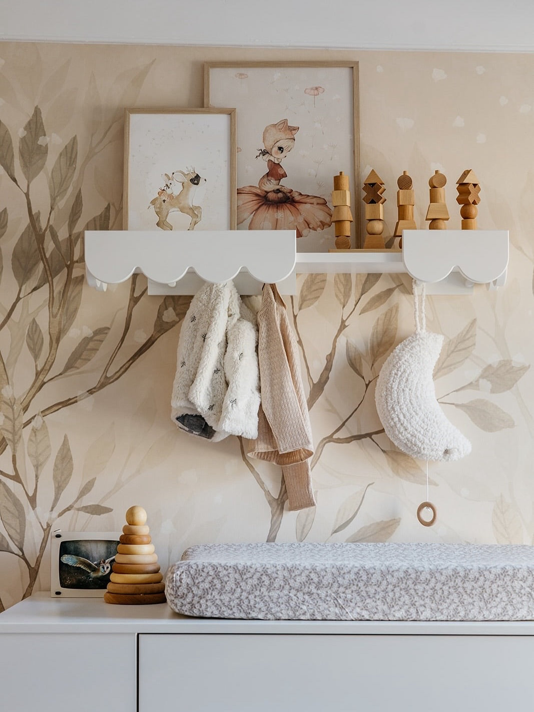 Houten ronde Piramide  / Stapeltoren - Naturel