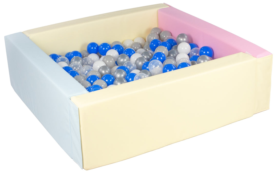 Square eco-leather ball pit with 300 balls, 5 elements