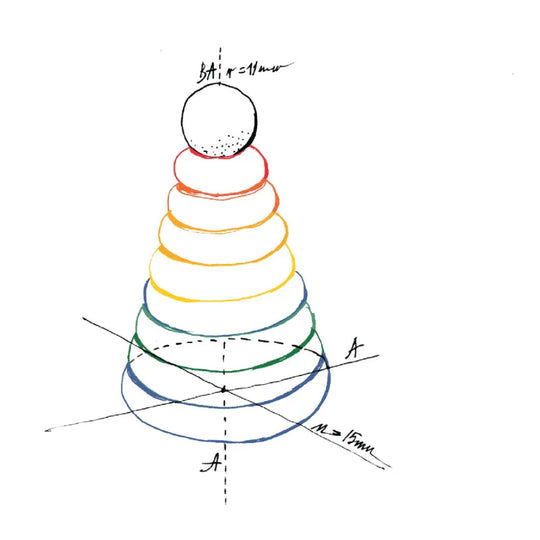 Wooden Round Pyramid - Colorful