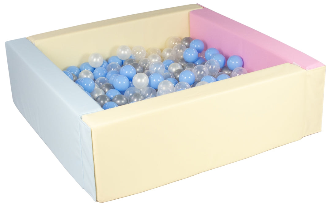 Square eco-leather ball pit with 200 balls, 5 elements