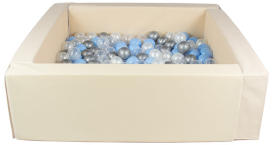 Square eco-leather ball pit with 200 balls, 5 elements