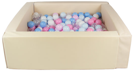 Square eco-leather ball pit with 300 balls, 5 elements