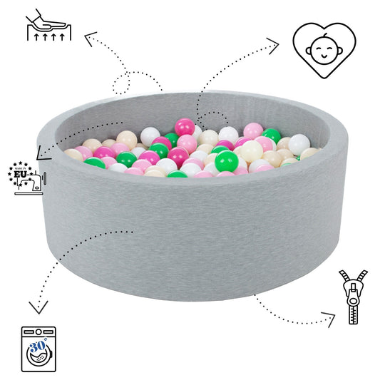 Soft Jersey ball pit with 1200 balls, diameter 125 cm