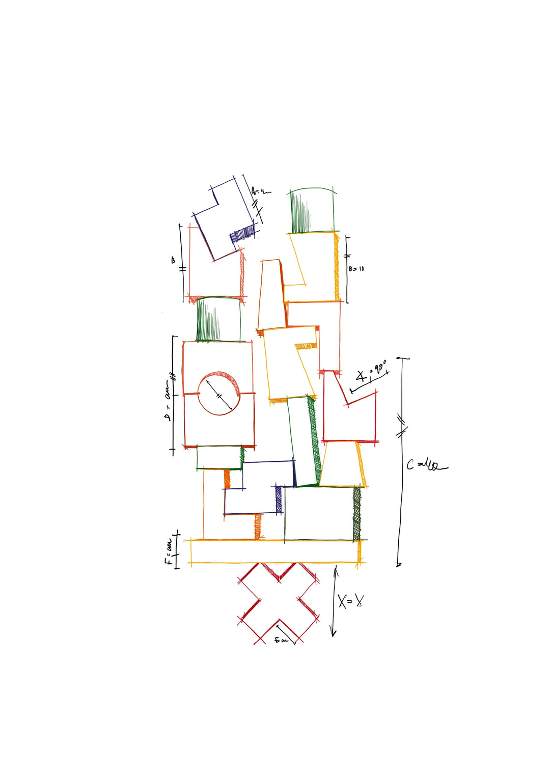 Houten torenpuzzel - kleurrijk