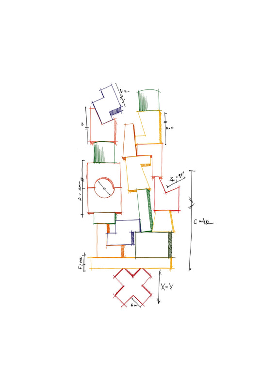 Houten torenpuzzel - kleurrijk