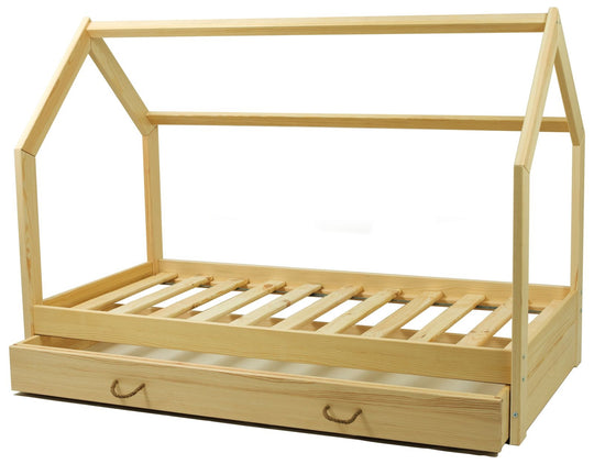Wooden bed, Scandinavian style 160x80 +drawer