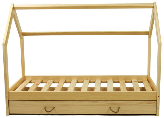 Wooden bed, Scandinavian style 160x80 +drawer