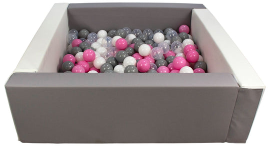 Square eco-leather ball pit with 200 balls, 5 elements