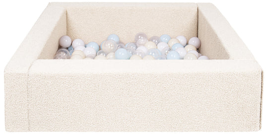 Square bouclé ball pit with 200 balls, 5 elements