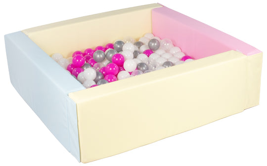 Square eco-leather ball pit with 200 balls, 5 elements