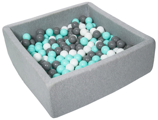 Soft Jersey ball pit with 200 balls, 90x90 cm