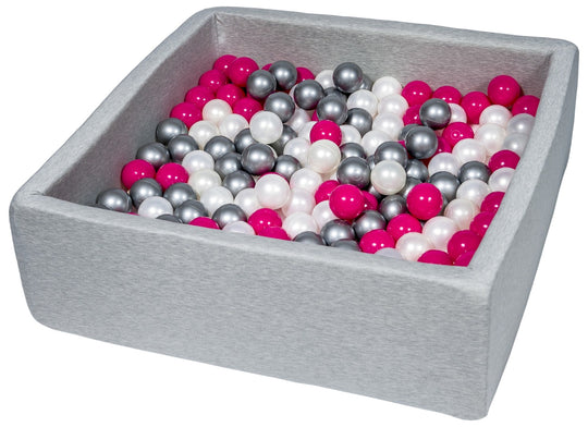 Soft Jersey ball pit with 200 balls, 90x90 cm