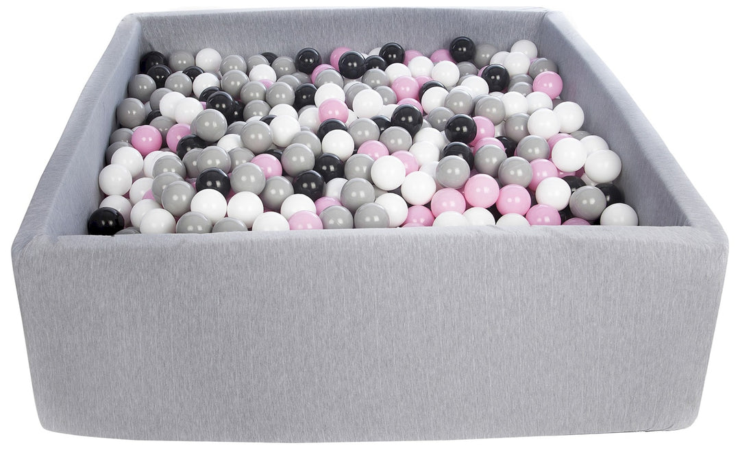 Soft Jersey ball pit with 1200 balls, 120x120 cm