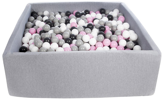 Soft Jersey ball pit with 1200 balls, 120x120 cm