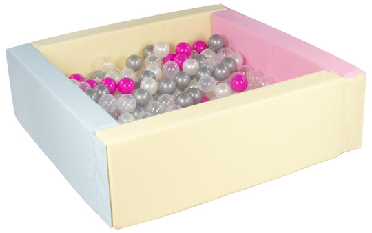 Square eco-leather ball pit with 300 balls, 5 elements