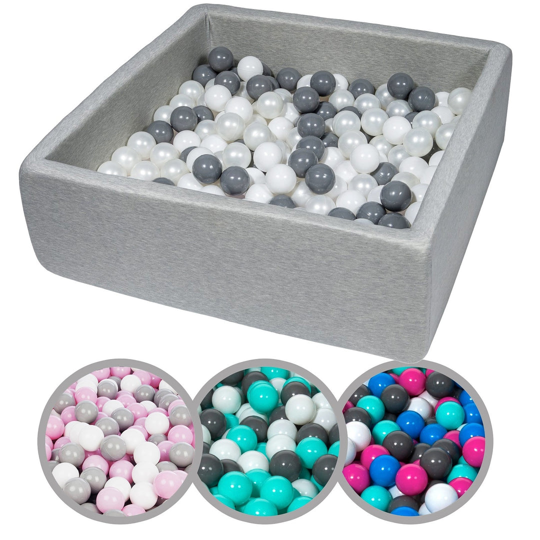 Soft Jersey ball pit with 200 balls, 90x90 cm