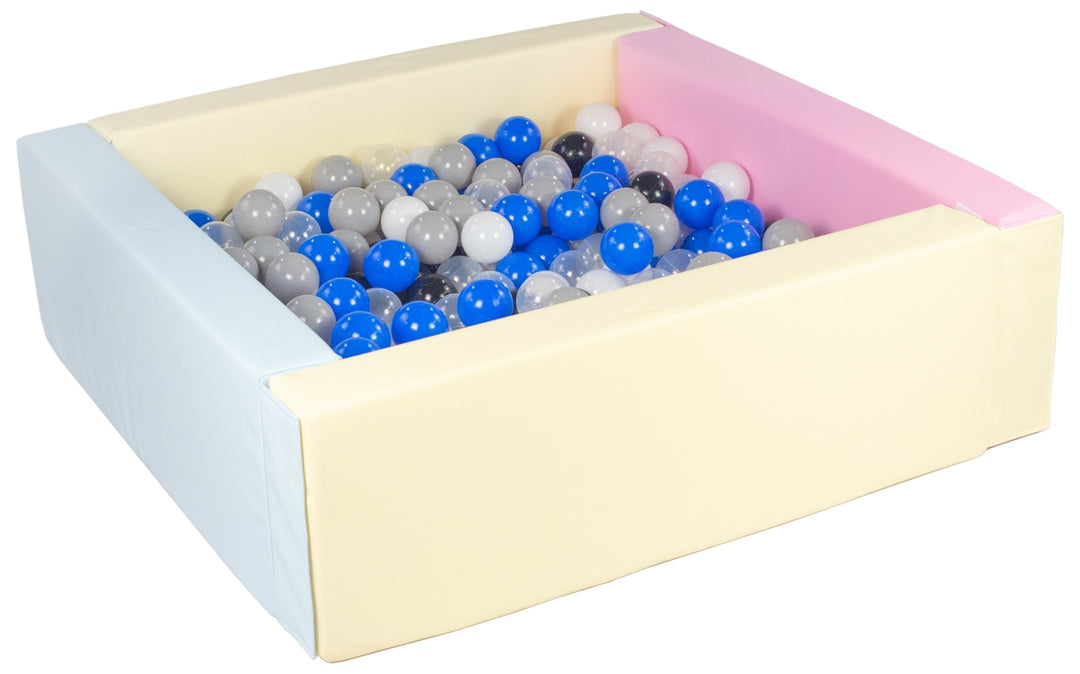 Square eco-leather ball pit with 300 balls, 5 elements