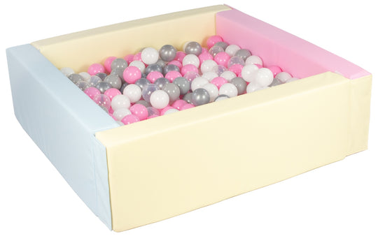 Square eco-leather ball pit with 300 balls, 5 elements