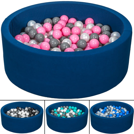 Soft Jersey ball pit with 300 balls, navy