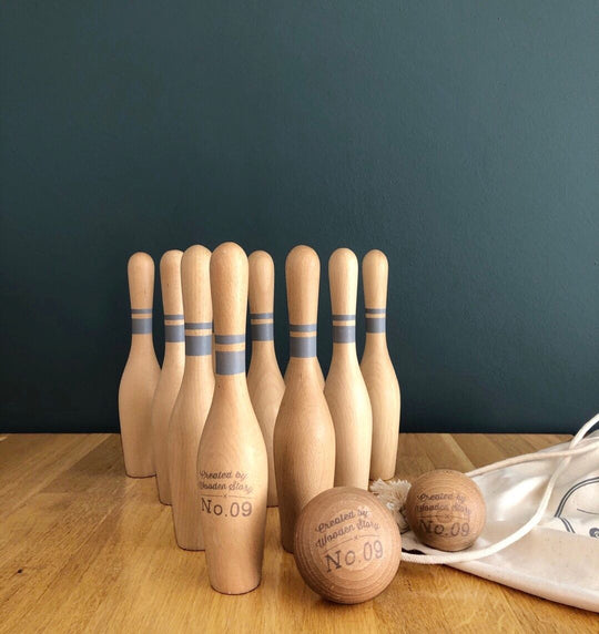 Wooden Bowling Pins - Natural