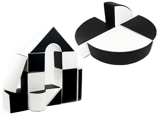Castle + wheel set of 15 large foam blocks