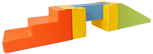 Footbridge + slide set of 5 large foam blocks