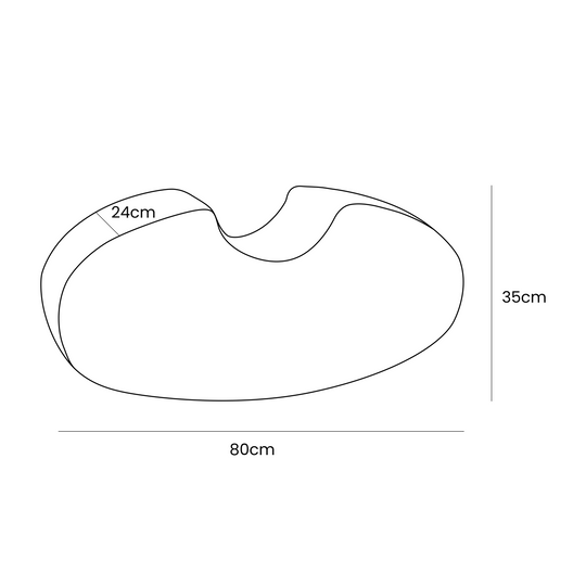 Bean Shape Foam Module - Velvet Ecru