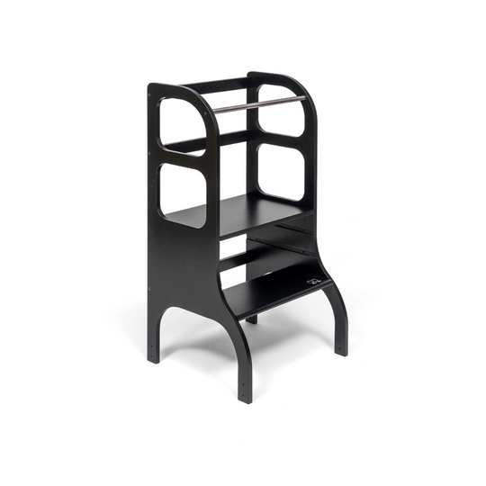 STEP UP Adjustable Height Helper Tower With Support Legs - Black