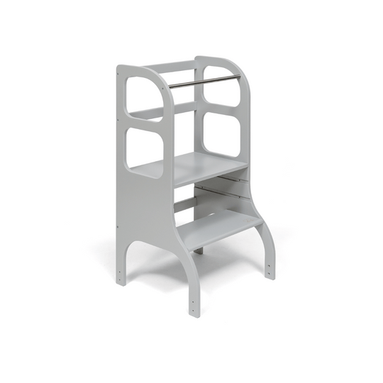 STEP UP Adjustable Height Helper Tower With Suppport Legs - Grey