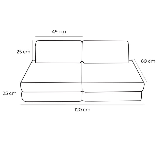 Small Modular Sofa for Kids - Slimcord Taupe