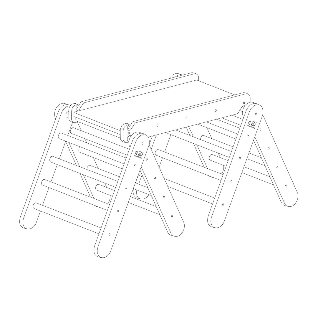 Climbing Triangle With Slide and Climbing Frame - White