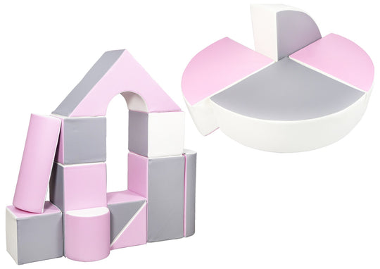 Castle + wheel set of 15 large foam blocks