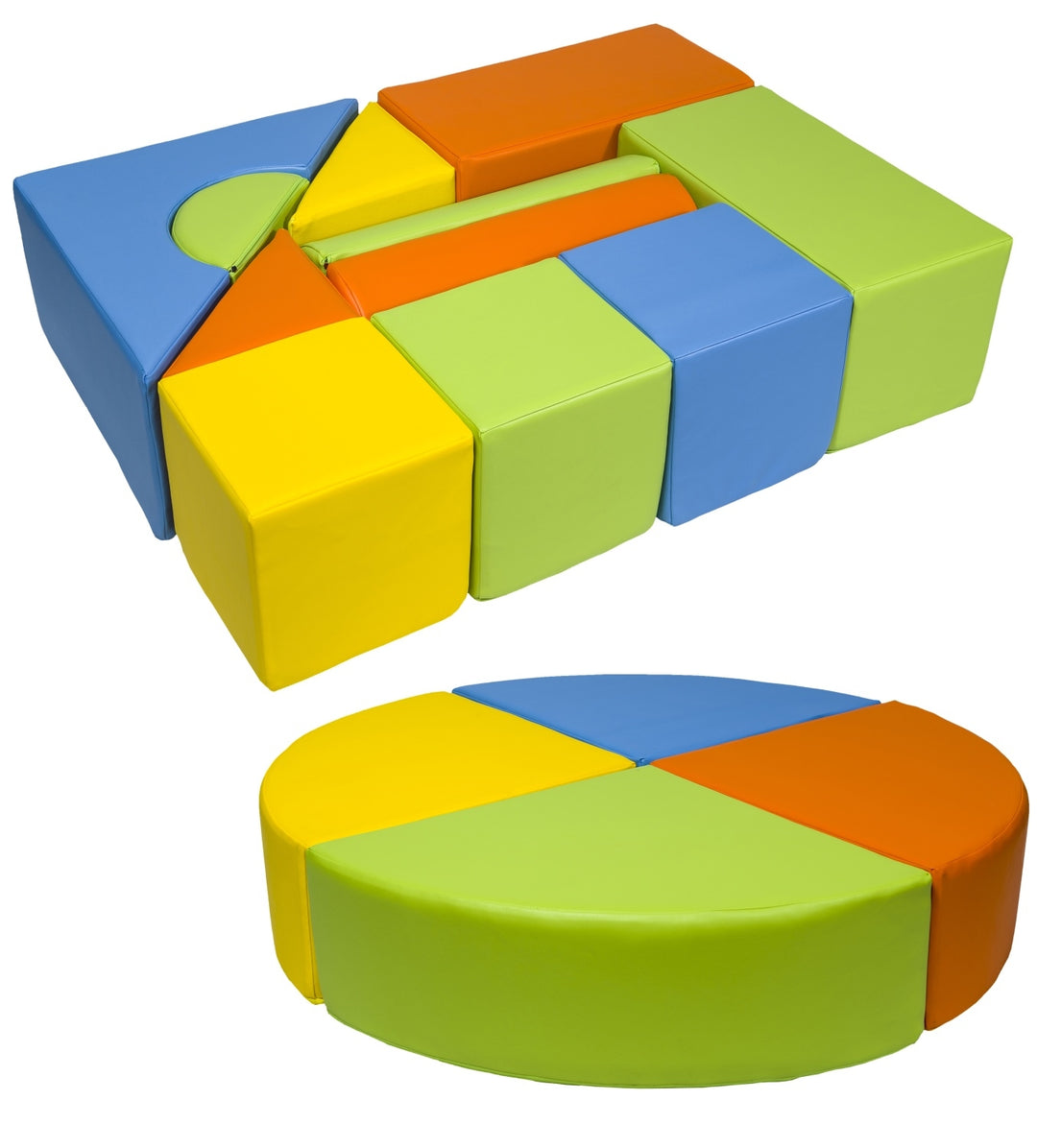 Castle + wheel set of 15 large foam blocks