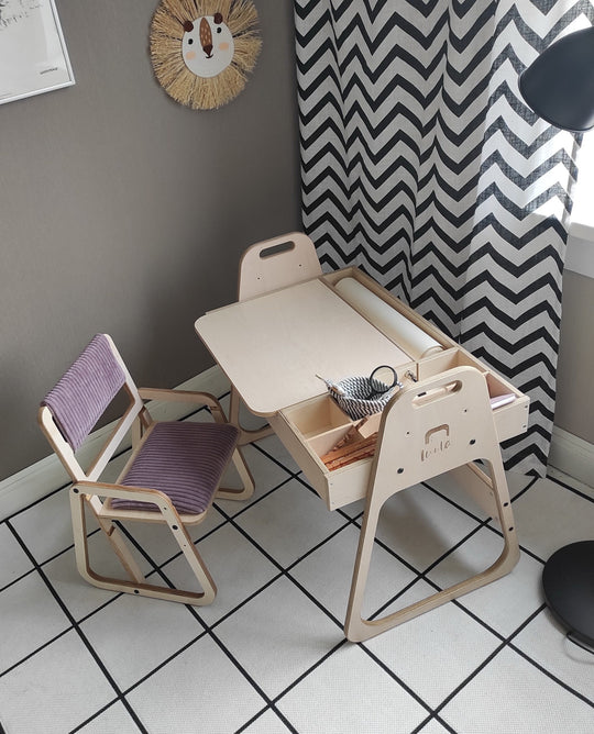 Adjustable Children Chair Julle - Cannon Pink