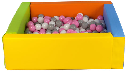 Square eco-leather ball pit with 300 balls, 5 elements