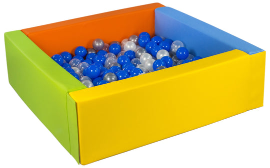 Square eco-leather ball pit with 200 balls, 5 elements