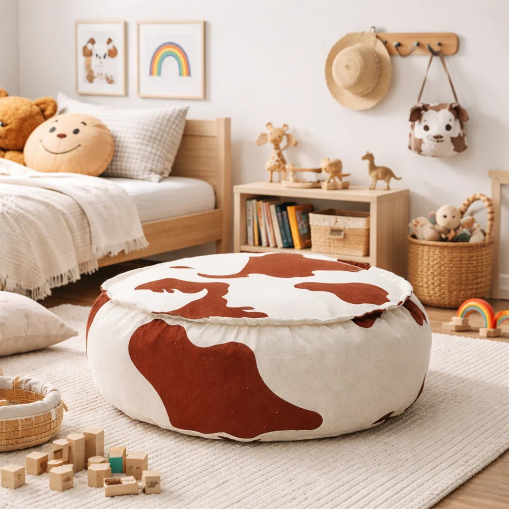 Bean Bag for Kids - Round, Cow