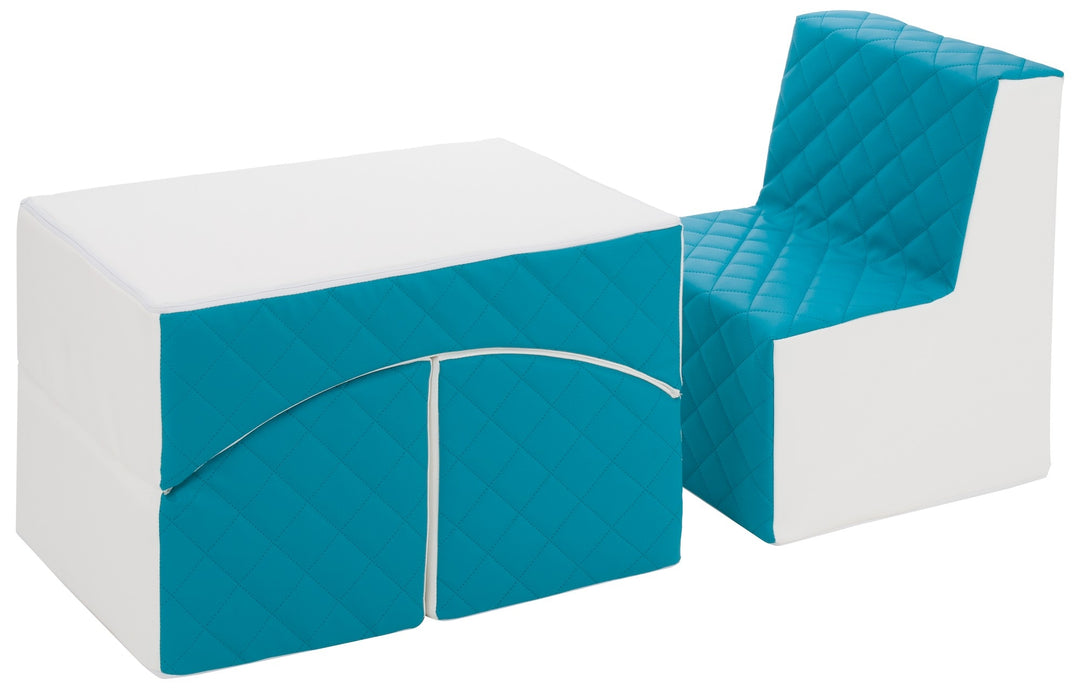 Kids furniture set: armchair + lounger, eco leather quilted