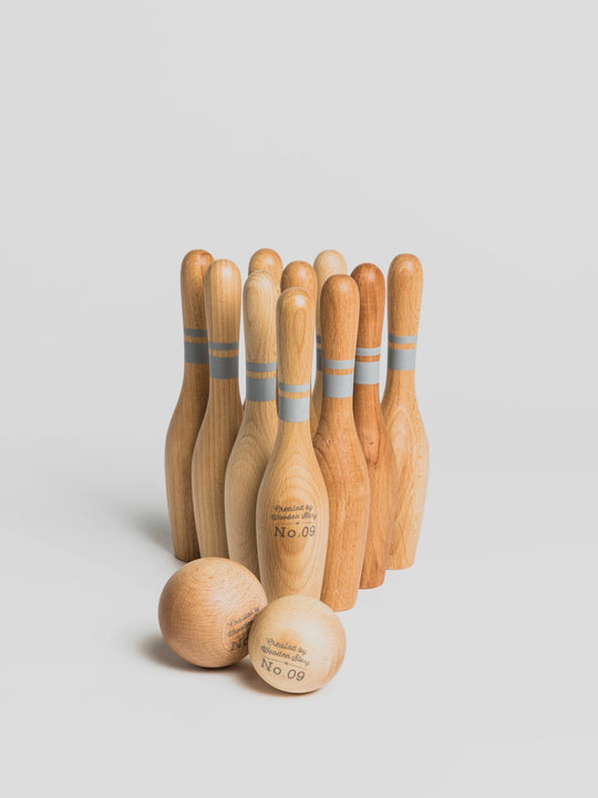 Wooden Bowling Pins - Natural