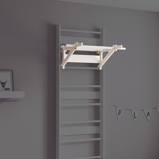 EVERGYM Wooden Pull-Up Bar for Wall Bars