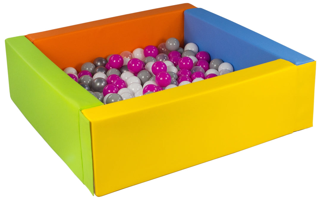 Square eco-leather ball pit with 200 balls, 5 elements
