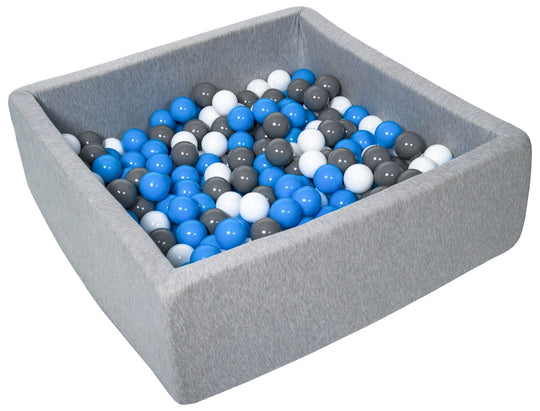 Soft Jersey ball pit with 200 balls, 90x90 cm