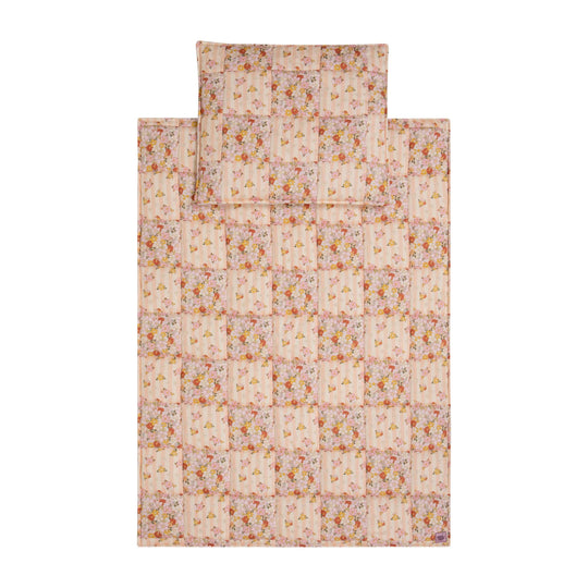 Cotton Quilted Patchwork Blanket + Pillow Set Large - Spring Garden