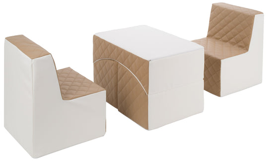 Kids furniture set: 2xarmchair + lounger, eco leather quilted