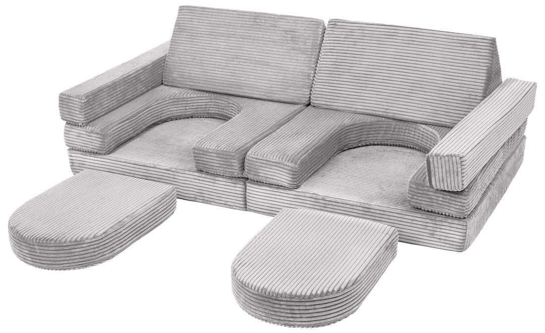 Modular sofa bed, multifunctional foam blocks, car with steering wheel